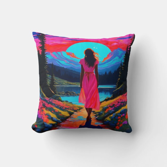 Psychedelisch-schottische Landschaft Kissen (Vorderseite)