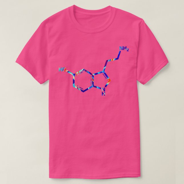 Psychedelisch Serotonin Molecule T-Shirt (Design vorne)