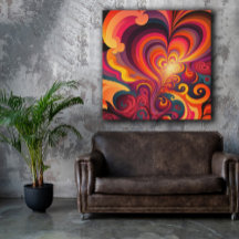 Psychedelisch Surreal Swirt Herzmuster