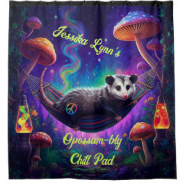 Psychedelisch Trippy Hippie Opossum Custom Persona Duschvorhang