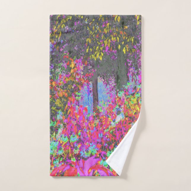 Psychedelisch Tropisches Festival Garten Sonnenauf Handtuch (Handtuch)