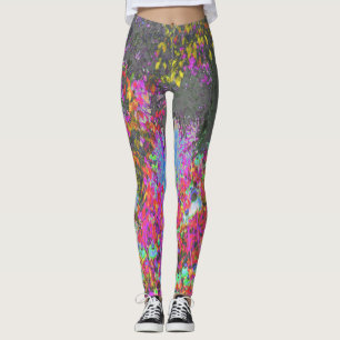 Psychedelisch Tropisches Festival Garten Sonnenauf Leggings