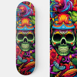 Psychedelisch Vibranic Abstrakt Skull Urban Graffi Skateboard
