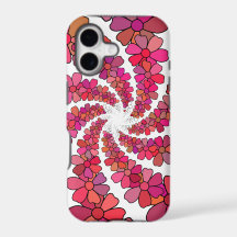 Psychedelisch wirbelnde Blume floraler Retrogroovy