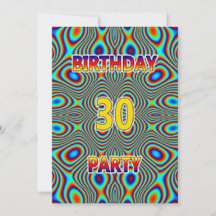 Psychedelische 30. Geburtstags-Party Einladung