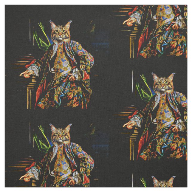 Psychedelische Abstrakte Fantasiekatze Stoff (Muster)