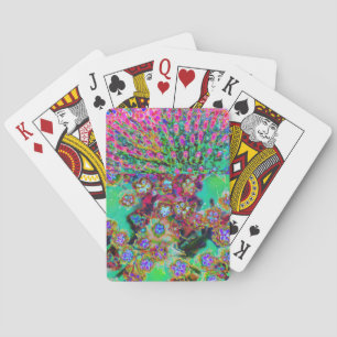 Psychedelische abstrakte groovy lila Sedum Spielkarten