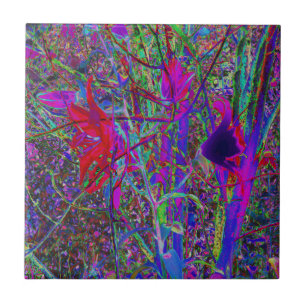 Psychedelische abstrakte Regenbogenfarben-Lilienga Fliese