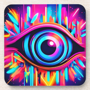 Psychedelische Augen Kunst Getränkeuntersetzer