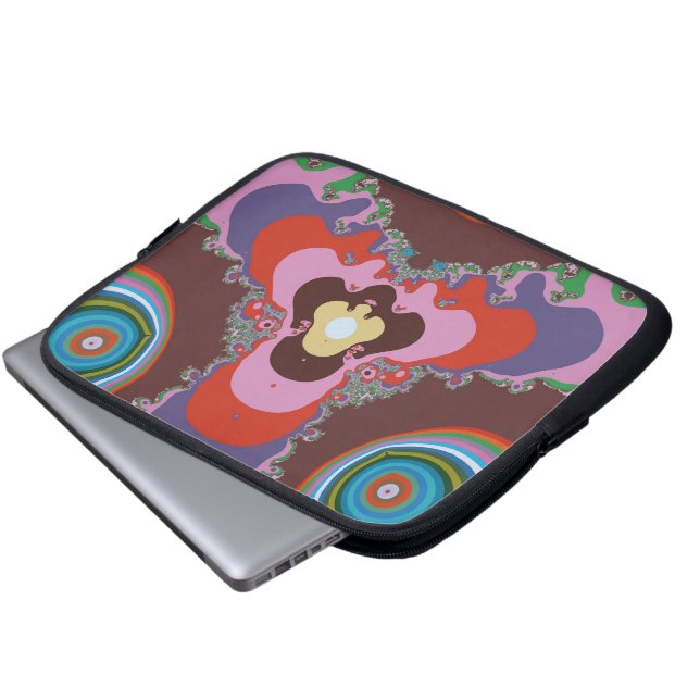 Psychedelische Augen Laptopschutzhülle (Vorne Knopf)