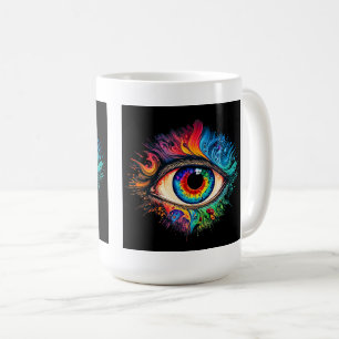 Psychedelische augenklassische Tasse, 15 oz Kaffeetasse