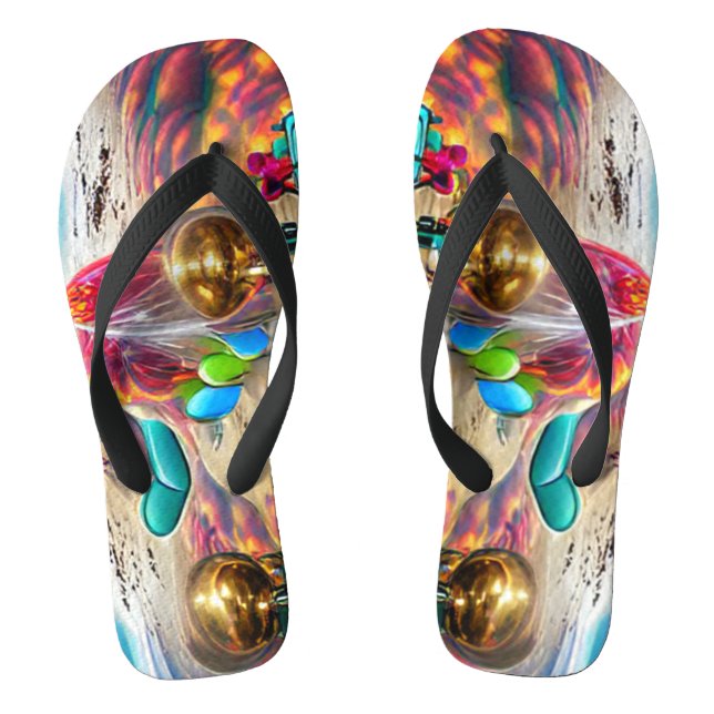 Psychedelische Balloons farbenfroh kreierte Flip F Flip Flops (Fußbett)