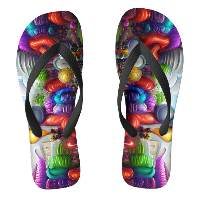 Psychedelische Balloons farbenfroh kreierte Flip F Flip Flops (Fußbett)