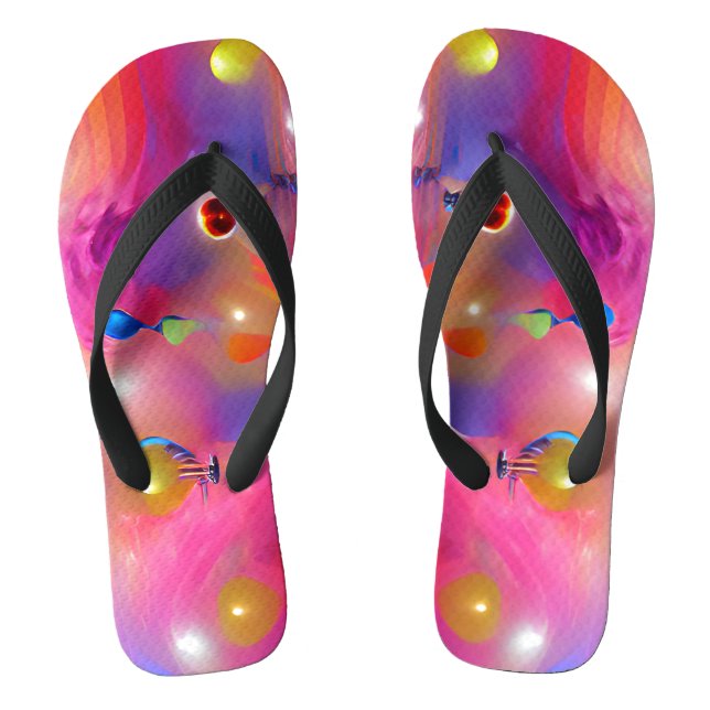 Psychedelische Balloons farbenfroh kreierte Flip F Flip Flops (Fußbett)