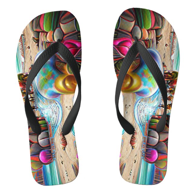 Psychedelische Balloons farbenfroh kreierte Flip F Flops (Fußbett)