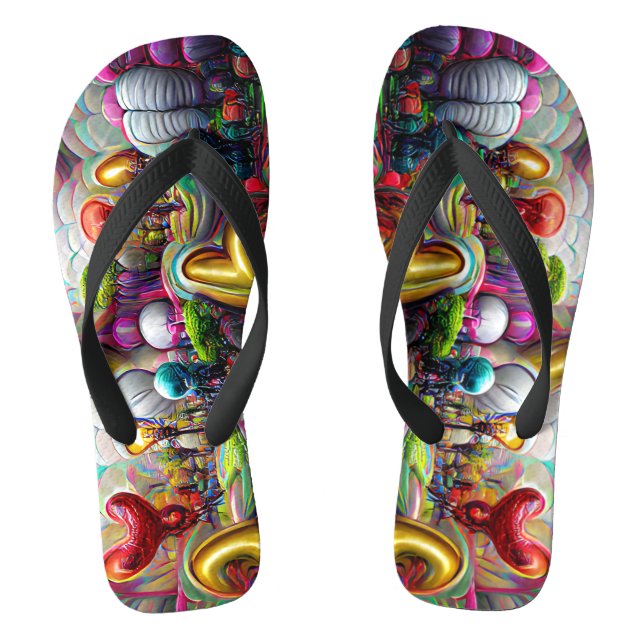 Psychedelische Balloons farbenfroh kreierte Flip F Flops (Fußbett)