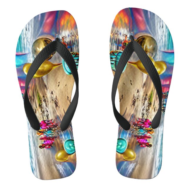 Psychedelische Balloons farbenfroh kreierte Flip F Flops (Fußbett)