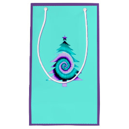 Psychedelische Baumgeschenktasche (Türkis) Kleine Geschenktüte