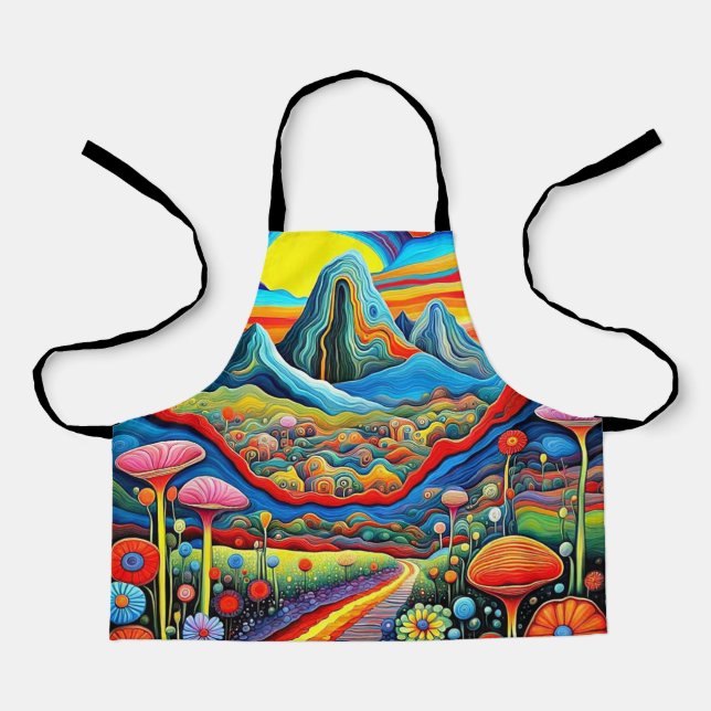 Psychedelische Berglandschaft 2 Schürze (Vorderseite)