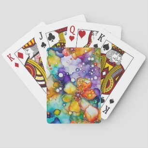 Psychedelische Bläschen und Bläschen Abstrakt Spielkarten