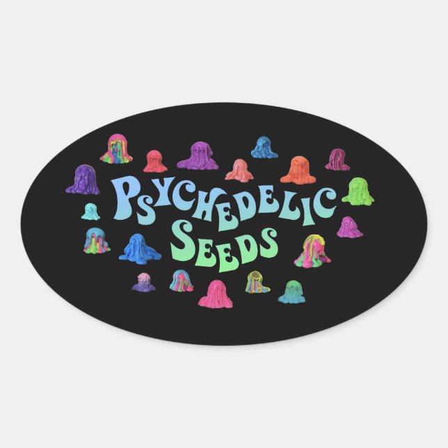 Psychedelische Blobs von Bex Ilsley (Stickerz) Ovaler Aufkleber (Vorderseite)