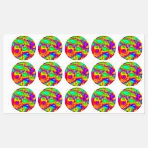 psychedelische Blume 2 Etiketten