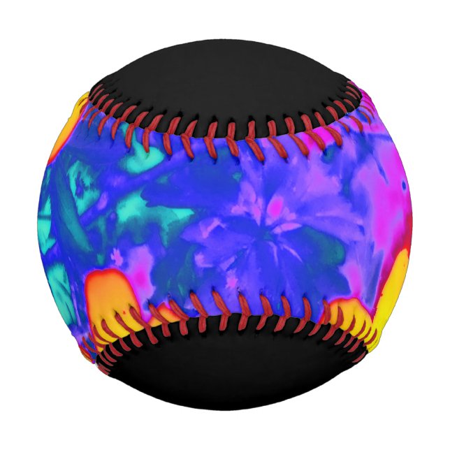 psychedelische Blume 4 Baseball (Rückseite)