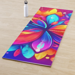 Psychedelische Blume Artwork Yogamatte