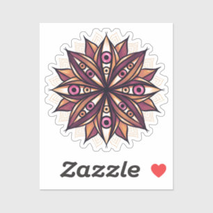 Psychedelische Blume Kunst mit trippy Creepy Eyes Aufkleber