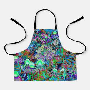 Psychedelische Blume Lila und Kalkgrün Schürze