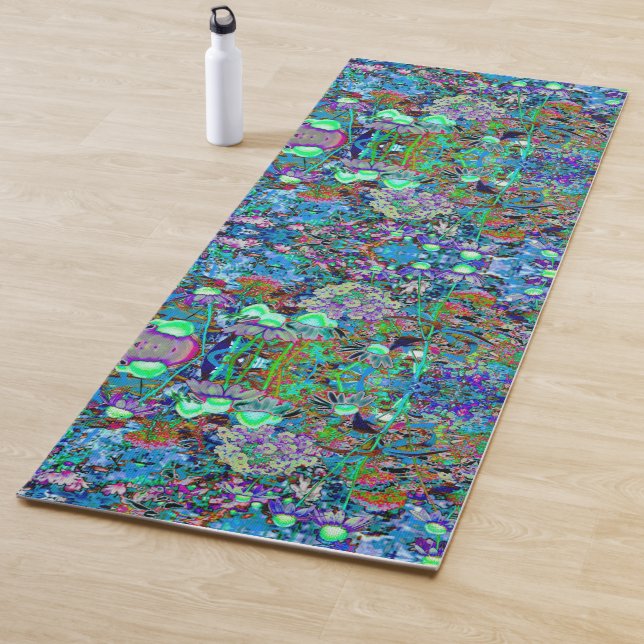 Psychedelische Blume Lila und Kalkgrün Yogamatte (Beispiel)