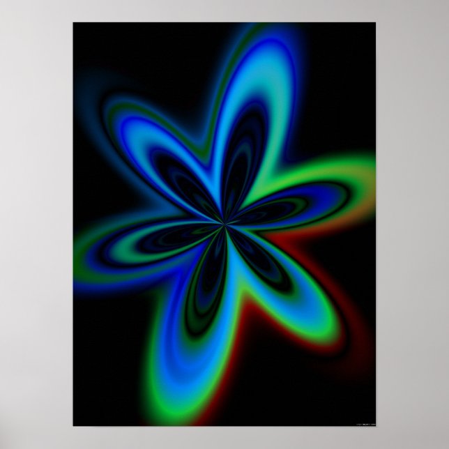 Psychedelische Blume Poster (Vorne)