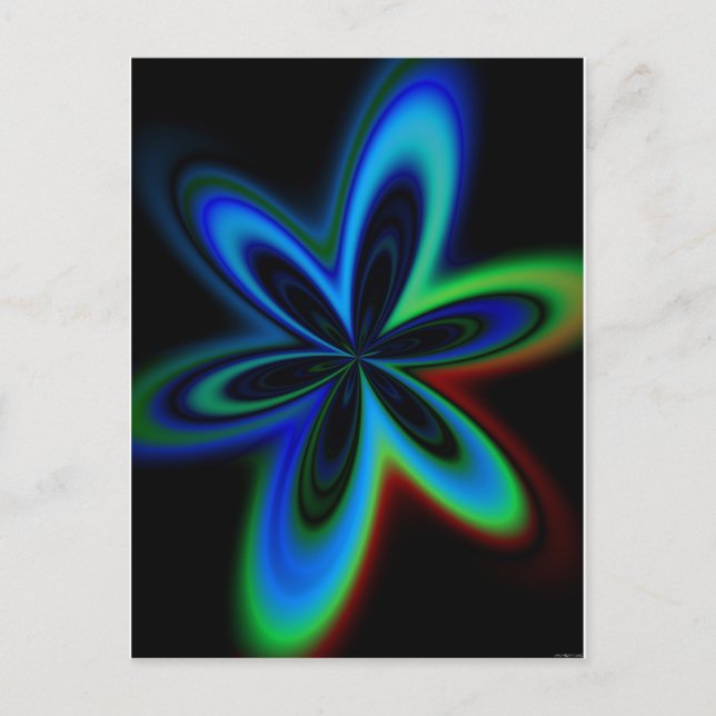 Psychedelische Blume Postkarte (Vorderseite)