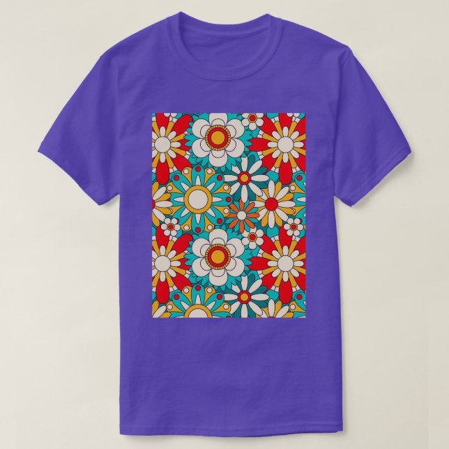 Psychedelische Blume Power 4K T-Shirt (Design vorne)