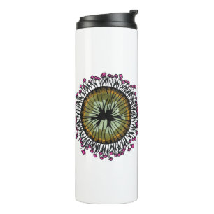 Psychedelische Blumen-Mandala-Augen-Reisebecher Thermosbecher