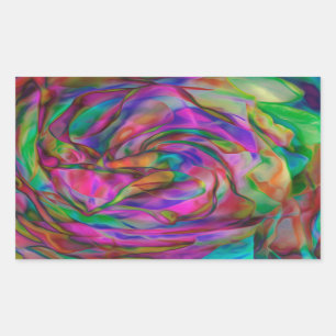 Psychedelische Blumen Rechteckiger Aufkleber