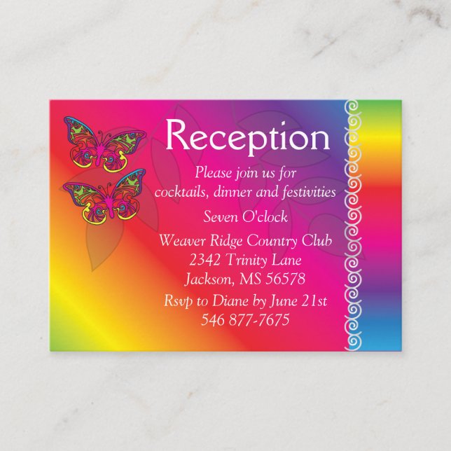 Psychedelische Butterfly-Designverpackungskarte Begleitkarte (Vorderseite)