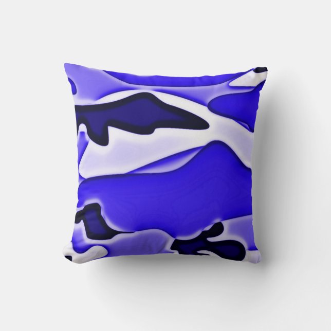 Psychedelische Camouflage des Blau-SPECOPS Kissen (Vorderseite)