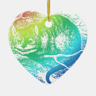 Psychedelische Cheshire-Katze Trippy Alice Keramikornament