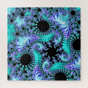 Psychedelische Cyan-Tentakel-Abstrakte-Fraktal-Kun