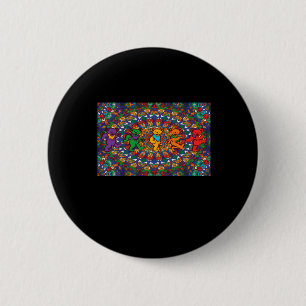 Psychedelische dankbare tanzende Bären Farbige Reg Button