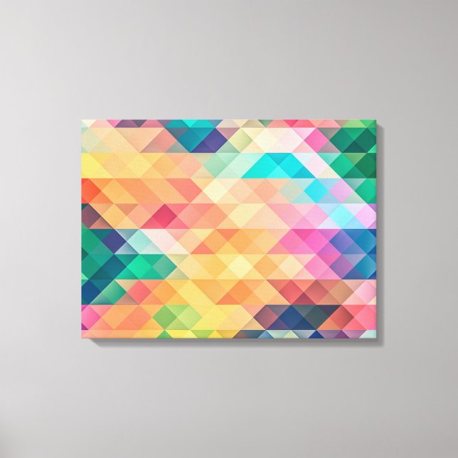 Psychedelische Diamanten und Dreiecke Leinwanddruck (Vorderseite)