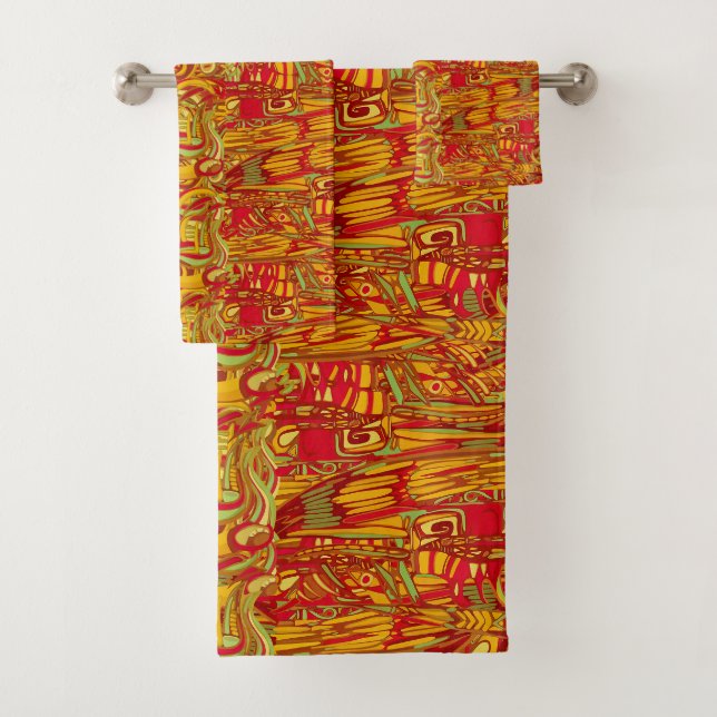 Psychedelische ethnische Federn Badhandtuch Set (Insitu)
