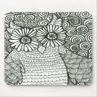 Psychedelische Eulen-Mausunterlage Mousepad