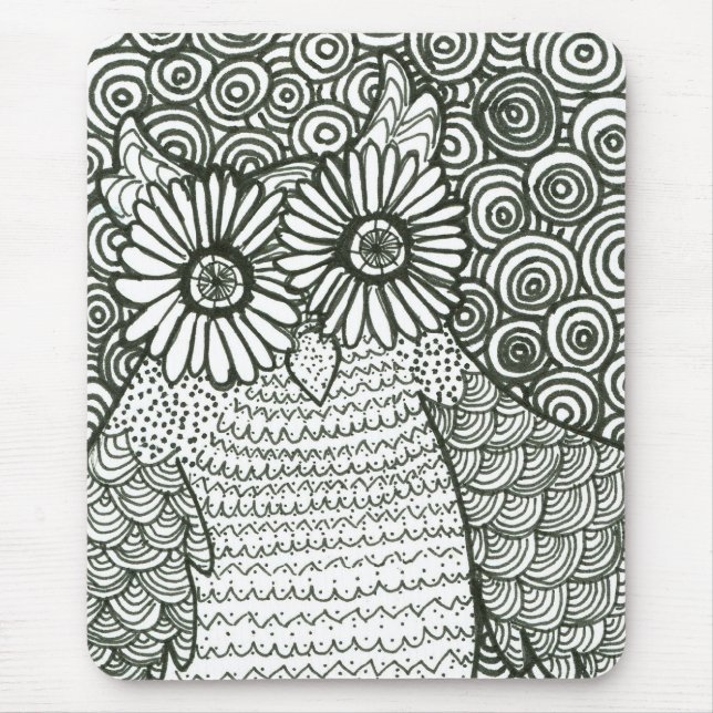 Psychedelische Eulen-Mausunterlage Mousepad (Vorne)