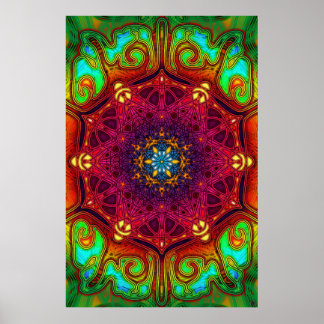 Psychedelische Exkursionen Mandala Art Poster
