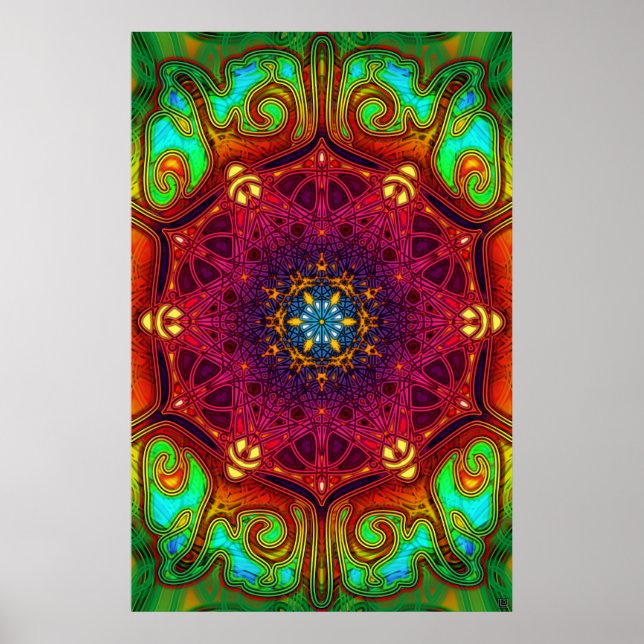 Psychedelische Exkursionen Mandala Art Poster (Vorne)