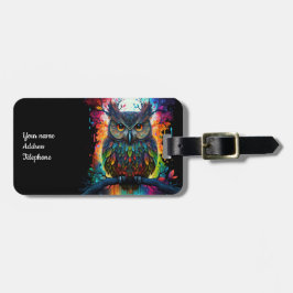 Psychedelische Fantasie Hippy Owl Gepäckanhänger