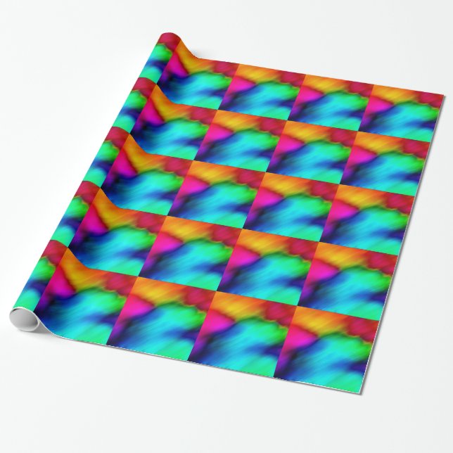 Psychedelische Farben Geschenkpapier (Ungerollt)