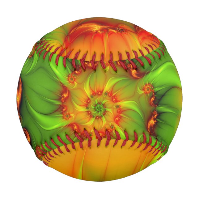 Psychedelische Farben Modernes Abstraktes Fraktal  Baseball (Vorderseite)